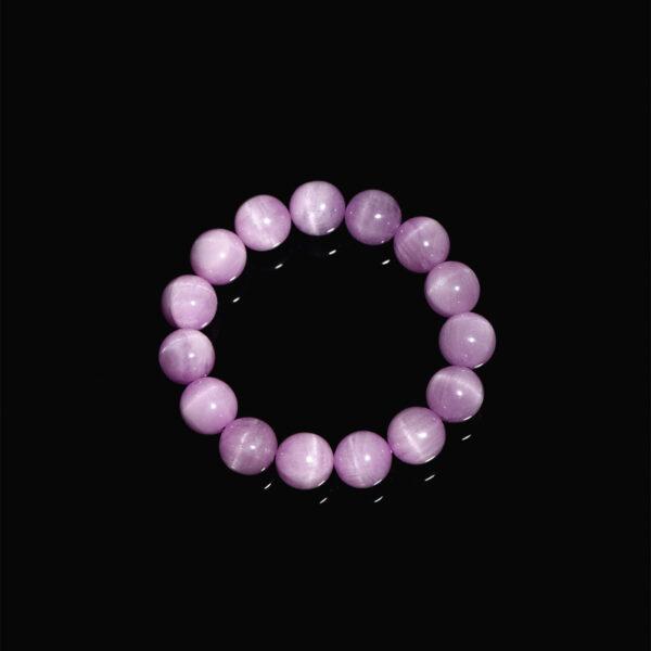 4 - 12 mm round shape 3A genuine natural kunzite beaded bracelet - Image 2