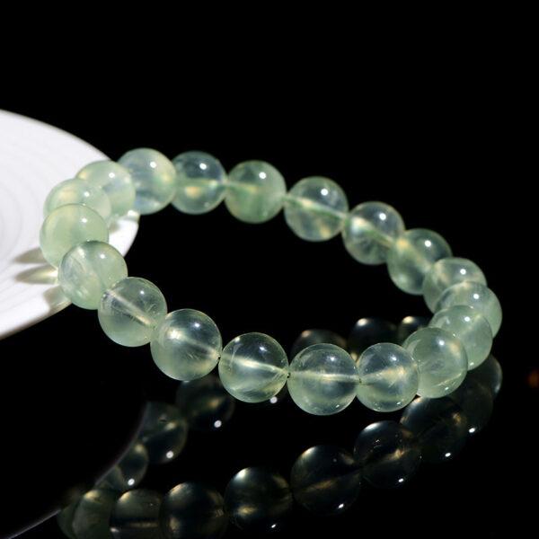 4mm - 10mm round shape 7A natural prehnite beaded bracelet - Image 2