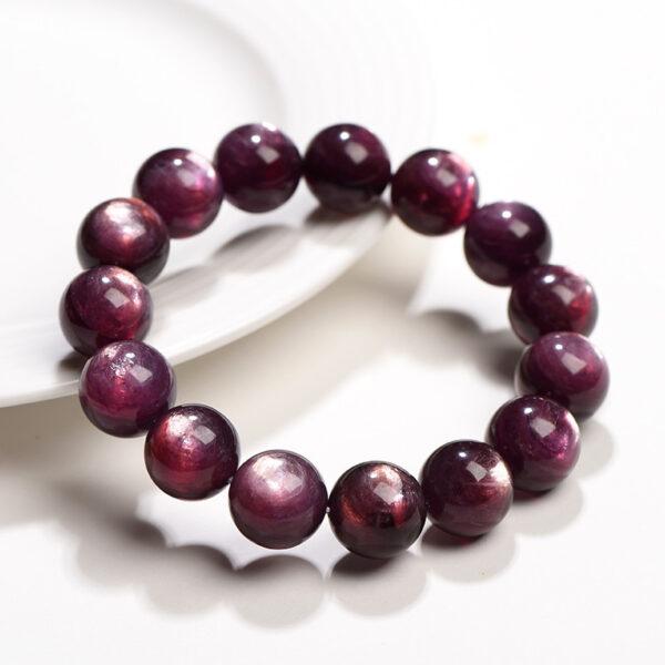 6mm - 15mm round shape genuine natural lepidolite beaded bracelet - Image 2