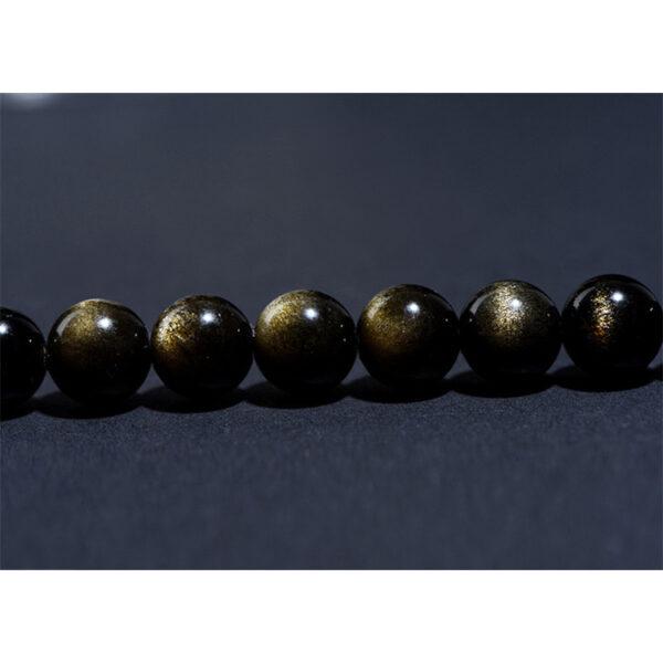 6mm - 16mm whole strand round shape golden light genuine natural obsidian bead - Image 2