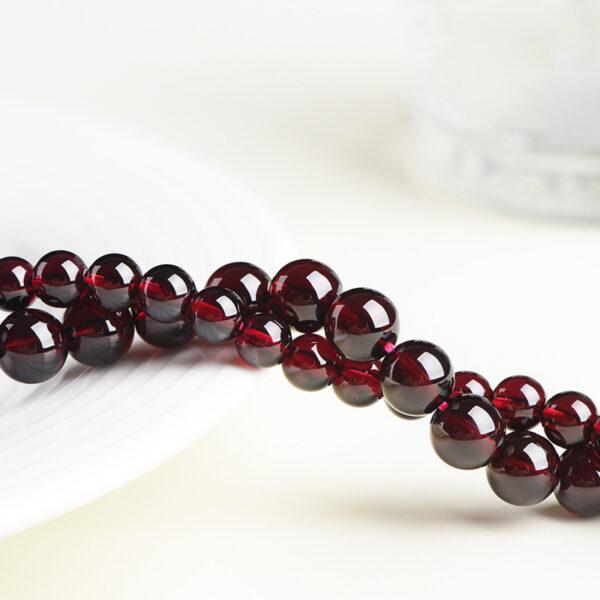 3mm - 9mm whole strand round shape 7A genuine natural wine red garnet bead - Image 2