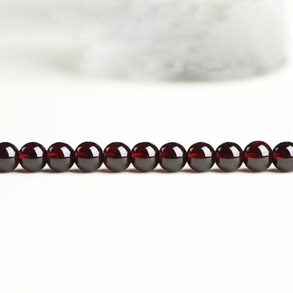 3mm - 9mm whole strand round shape 4A genuine natural wine red garnet bead - Image 2
