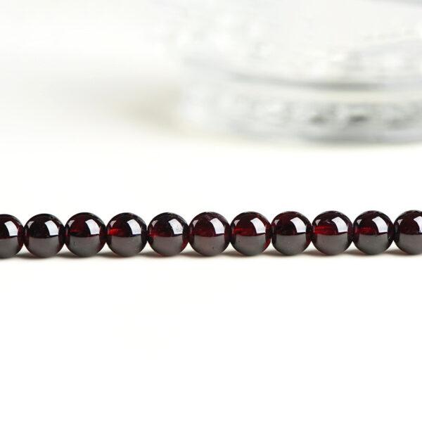 3mm - 9mm whole strand round shape 3A genuine natural wine red garnet bead - Image 2