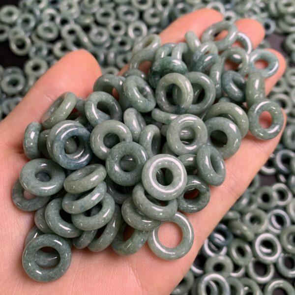 ring shape genuine natural oily green jadeite bead, jade bead - Image 2
