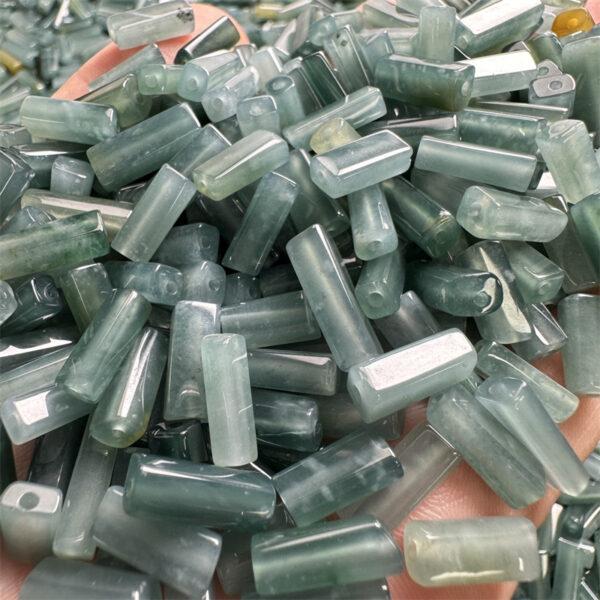 irregular bar shape genuine natural icy blue jadeite bead, jade bead - Image 2