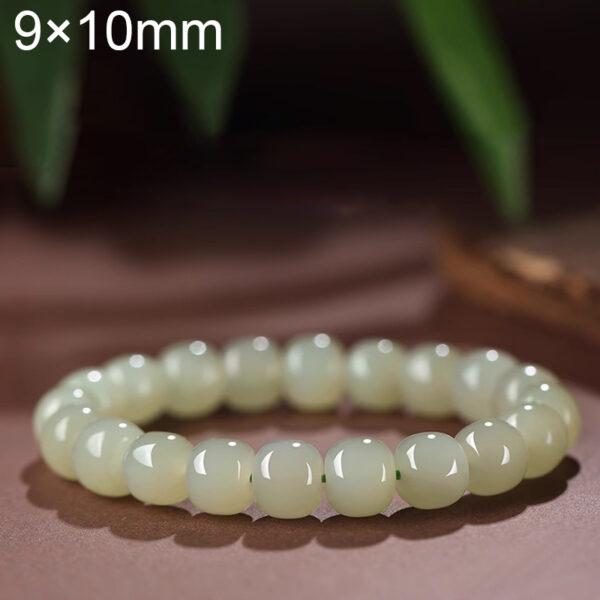 drum shape best quality natural Nephrite jade beaded bracelet - Image 11
