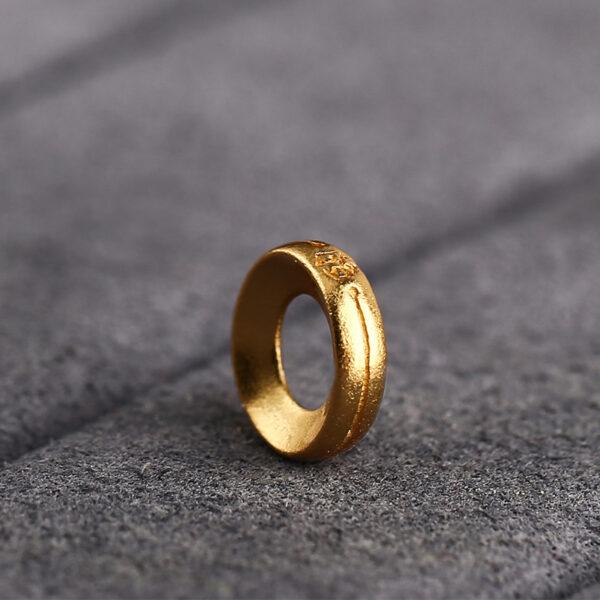 simple ring shape gild s925 sterling silver bead, golden ring bead - Image 3