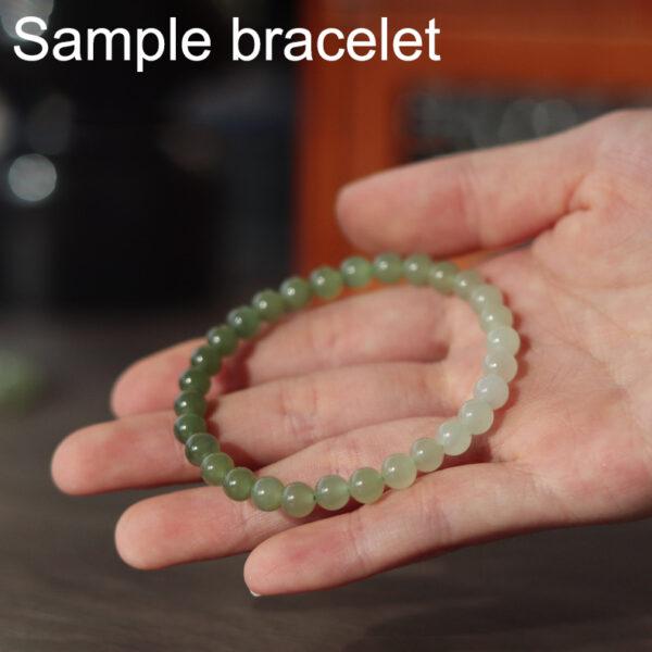 round shape high quality genuine natural green nephrite jade bead - Image 3