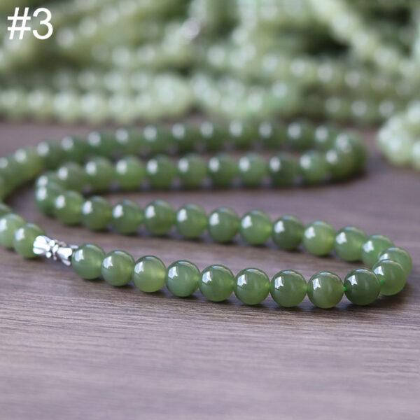 round shape high quality genuine natural green nephrite jade bead - Image 7