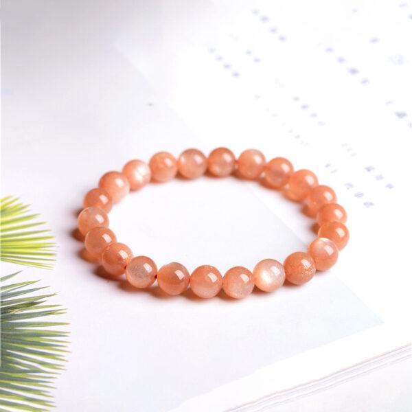 4mm - 12mm round shape 5A natural sunstone beaded bracelet - Image 3