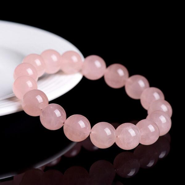 6mm - 14mm round shape 5A natural Madagascar rose quartz beaded bracelet - Image 3