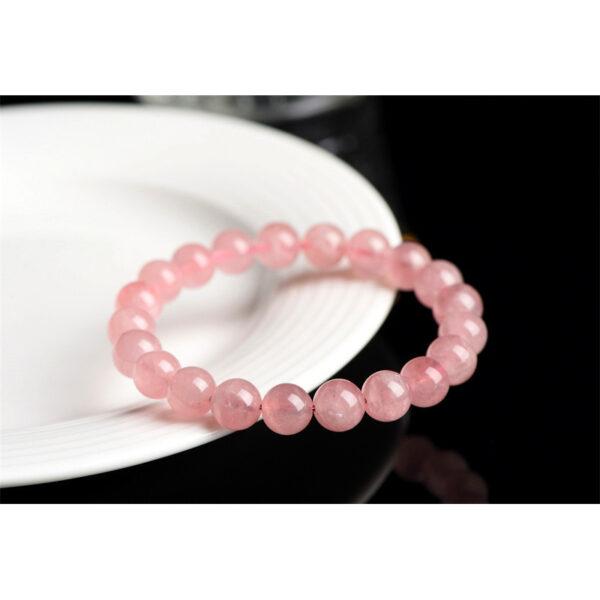 7mm - 13mm round shape 5A natural Madagascar rose quartz beaded bracelet - Image 3