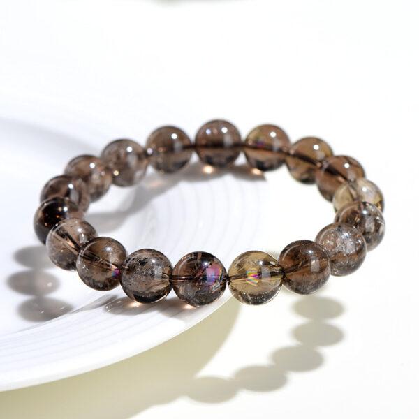 6mm - 16mm round shape genuine natural smoky Quartz beaded bracelet - Image 3