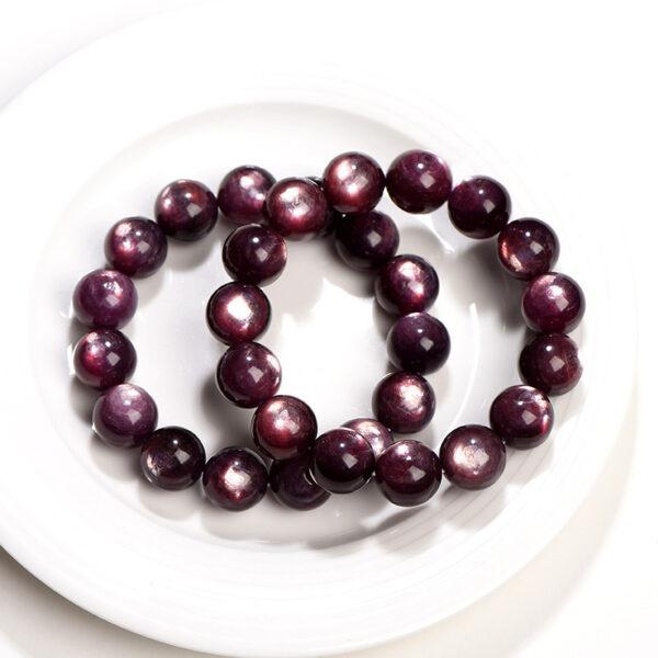 6mm - 15mm round shape genuine natural lepidolite beaded bracelet - Image 3