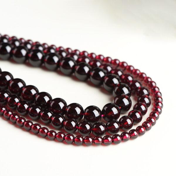 3mm - 9mm whole strand round shape 7A genuine natural wine red garnet bead - Image 3