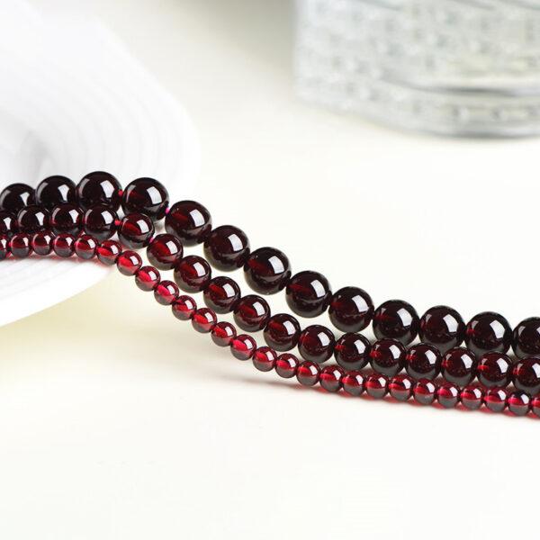 3mm - 9mm whole strand round shape 5A genuine natural wine red garnet bead - Image 3