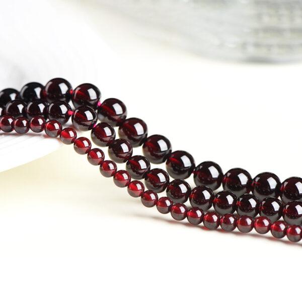 3mm - 9mm whole strand round shape 4A genuine natural wine red garnet bead - Image 3