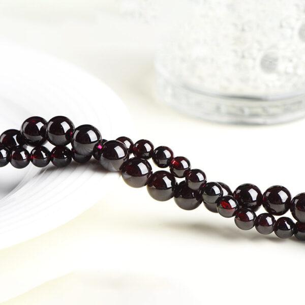 3mm - 9mm whole strand round shape 3A genuine natural wine red garnet bead - Image 3