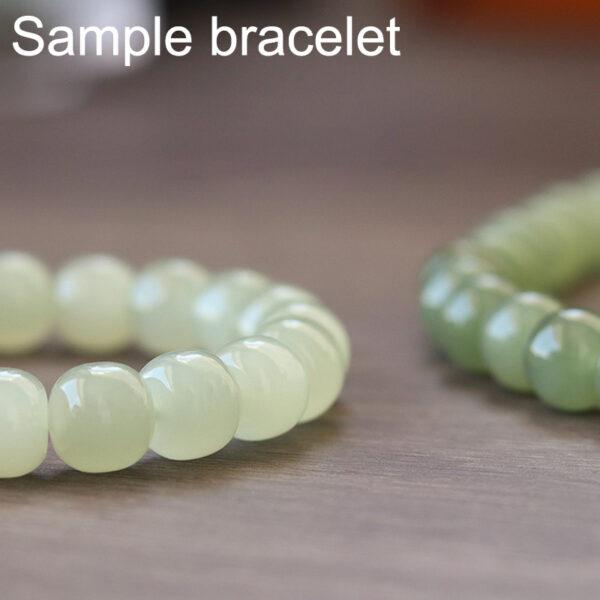 drum shape high quality genuine natural green nephrite jade bead - Image 4