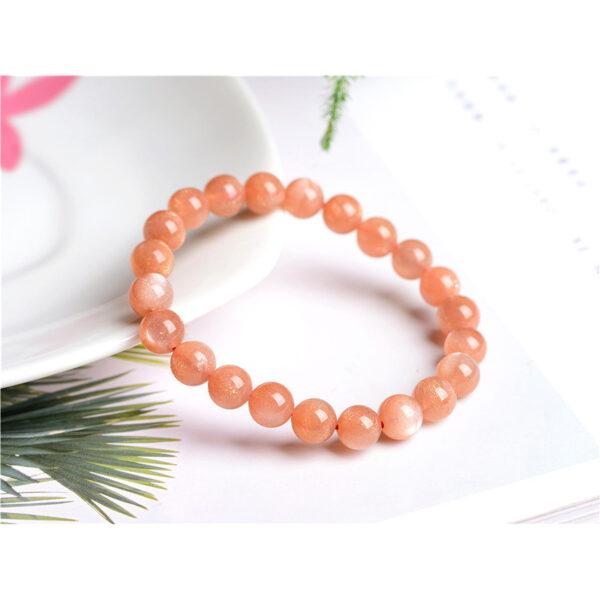 4mm - 12mm round shape 5A natural sunstone beaded bracelet - Image 4