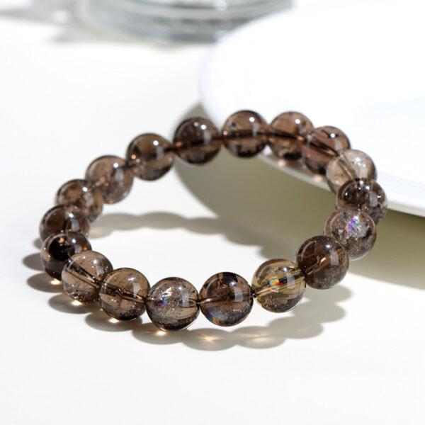 6mm - 16mm round shape genuine natural smoky Quartz beaded bracelet - Image 4