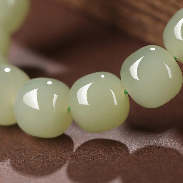 drum shape best quality natural Nephrite jade beaded bracelet - Image 4