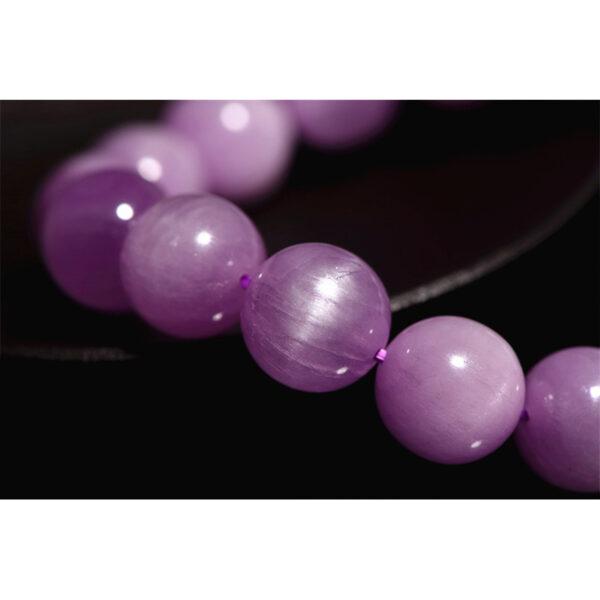 4 - 12 mm round shape 3A genuine natural kunzite beaded bracelet - Image 4