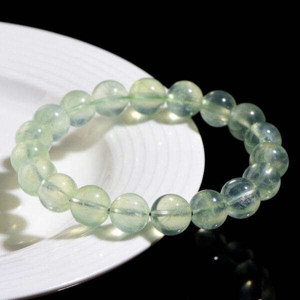 4mm - 10mm round shape 7A natural prehnite beaded bracelet - Image 4