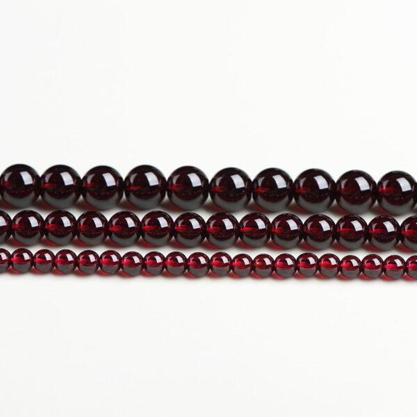 3mm - 9mm whole strand round shape 7A genuine natural wine red garnet bead - Image 4