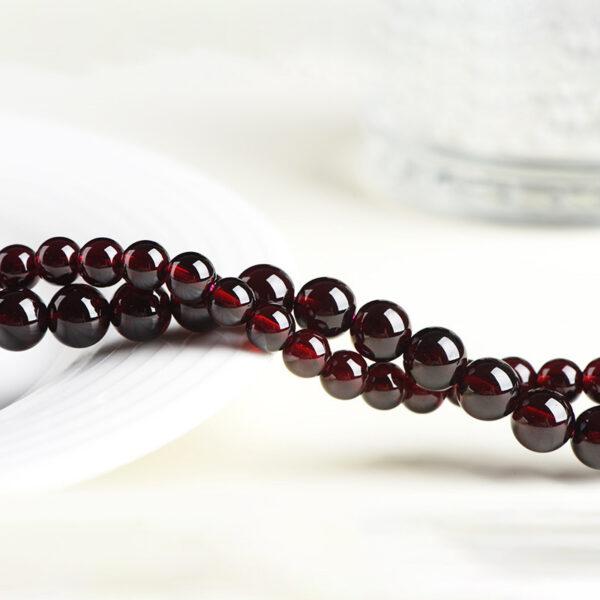 3mm - 9mm whole strand round shape 5A genuine natural wine red garnet bead - Image 4