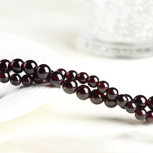3mm - 9mm whole strand round shape 4A genuine natural wine red garnet bead - Image 4