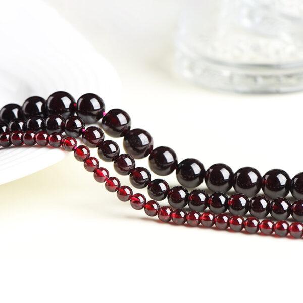 3mm - 9mm whole strand round shape 3A genuine natural wine red garnet bead - Image 4