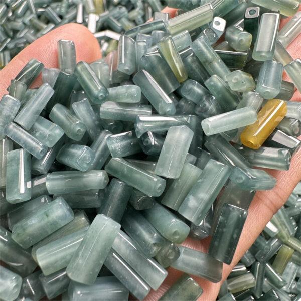 irregular bar shape genuine natural icy blue jadeite bead, jade bead - Image 4