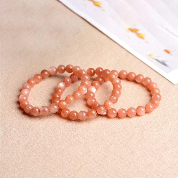 4mm - 12mm round shape 5A natural sunstone beaded bracelet - Image 5