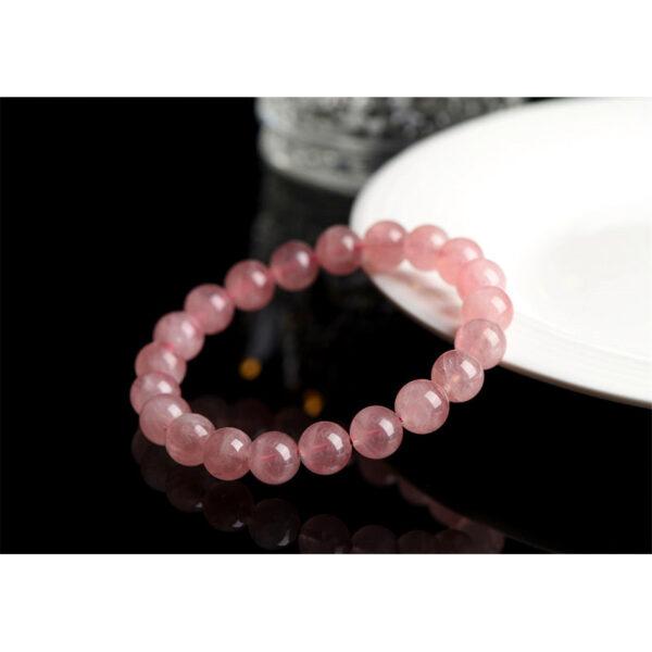 7mm - 13mm round shape 5A natural Madagascar rose quartz beaded bracelet - Image 5