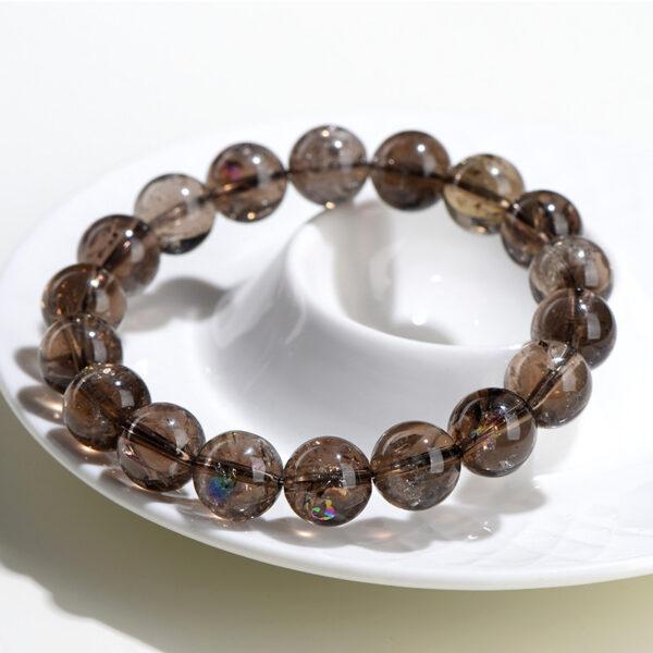 6mm - 16mm round shape genuine natural smoky Quartz beaded bracelet - Image 5