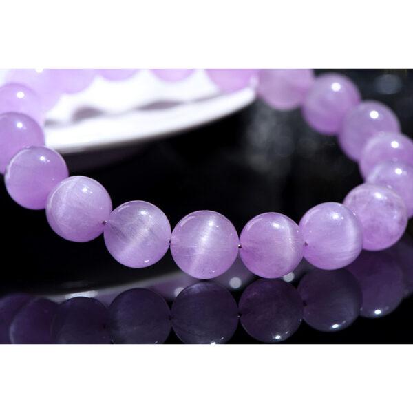 4 - 12 mm round shape 5A genuine natural kunzite beaded bracelet - Image 5