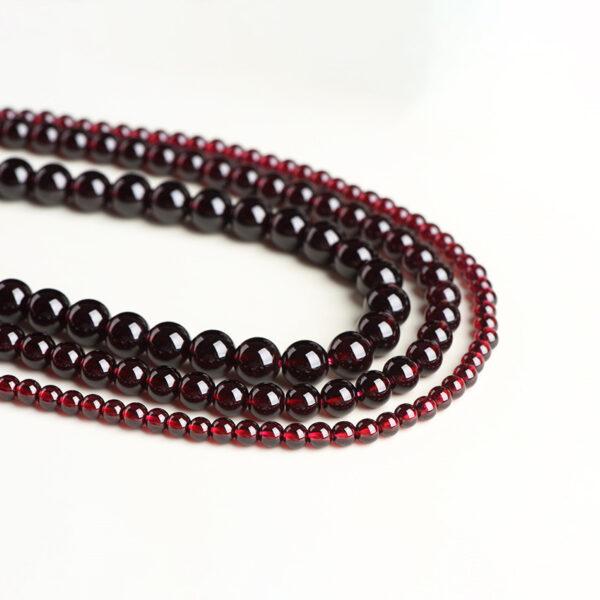 3mm - 9mm whole strand round shape 5A genuine natural wine red garnet bead - Image 5