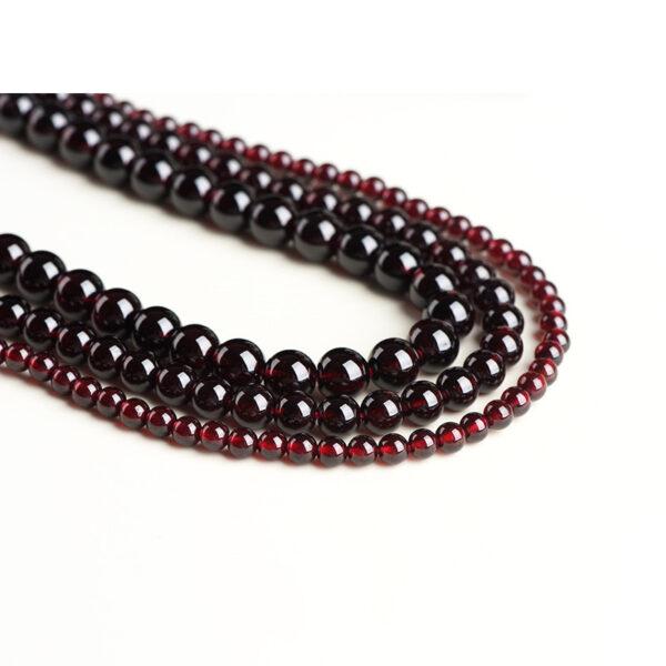 3mm - 9mm whole strand round shape 4A genuine natural wine red garnet bead - Image 5