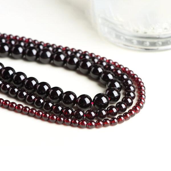 3mm - 9mm whole strand round shape 3A genuine natural wine red garnet bead - Image 5