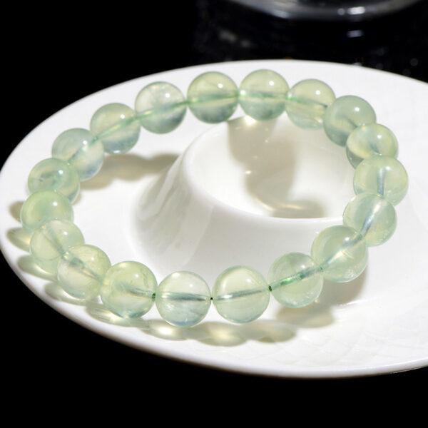 4mm - 10mm round shape 7A natural prehnite beaded bracelet - Image 5