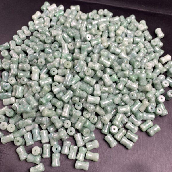 drum shape genuine natural oily green jadeite bead, jade bead - Image 5