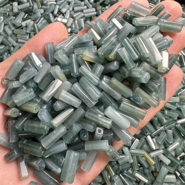 irregular bar shape genuine natural icy blue jadeite bead, jade bead - Image 5