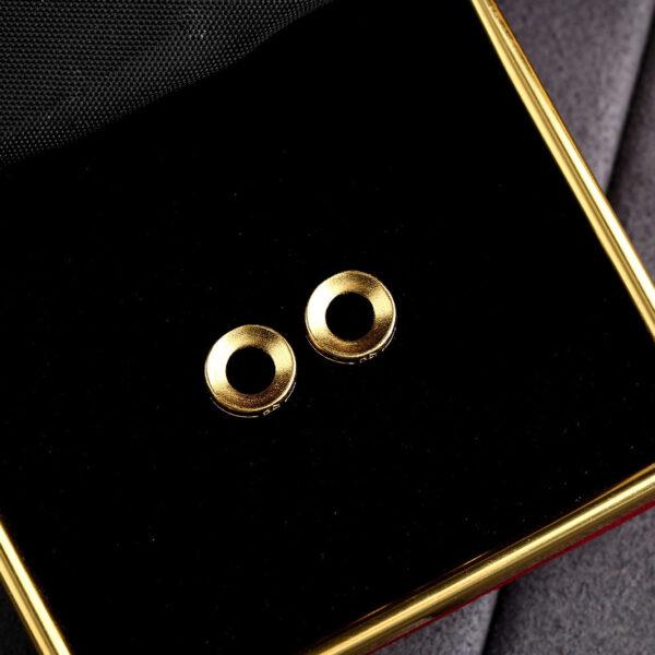 simple ring shape gild s925 sterling silver bead, golden ring bead - Image 5