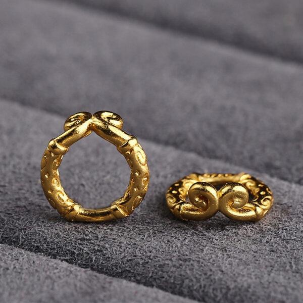 Sun Wukong's golden hoop shape gild s925 sterling silver bead, golden ring bead - Image 5