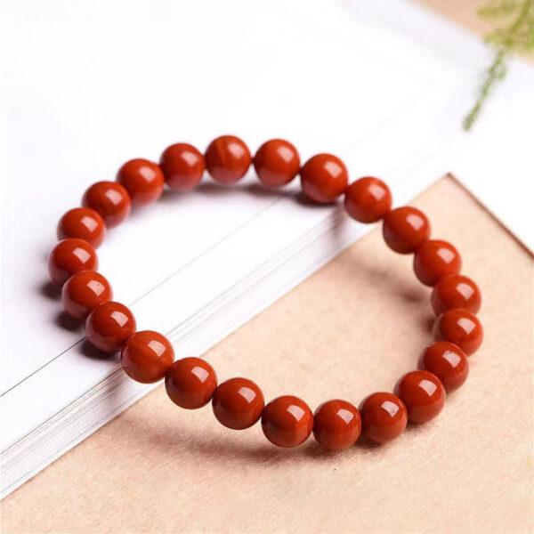 4mm - 12mm round shape solid red color natural agate beaded bracelet - Image 5