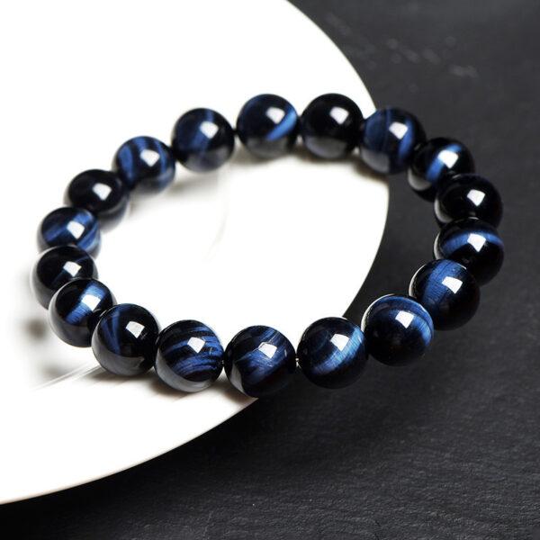 6mm - 16mm round shape natural blue tiger eye beaded bracelet - Image 6
