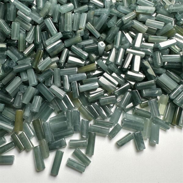 irregular bar shape genuine natural icy blue jadeite bead, jade bead - Image 6