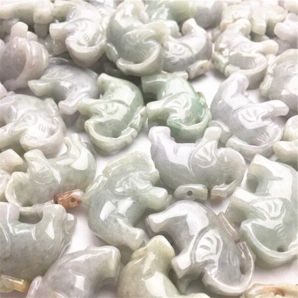 elephant shape genuine natural jadeite charm, jade bead - Image 6