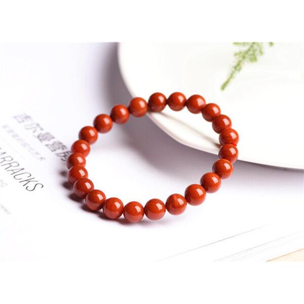 4mm - 12mm round shape solid red color natural agate beaded bracelet - Image 7